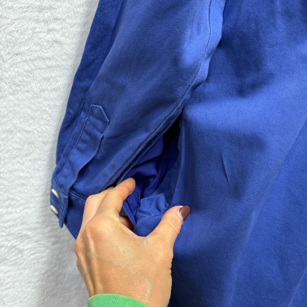 Madewell Shirt Dress Womens Small Royal Blue Cotton Preppy Side Slits Button Up - Picture 5 of 13
